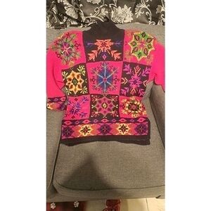 Knitting Needles Knit By Hand Size Small Sweater Preowned Handmade